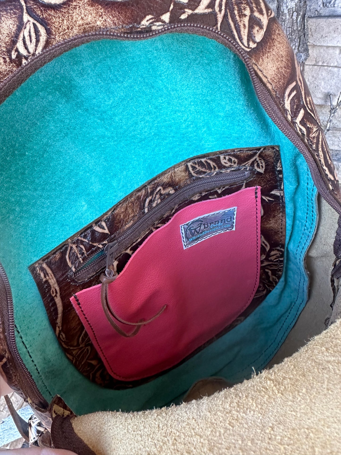 Western tooled leather Keepin it Cowgirl sling bag