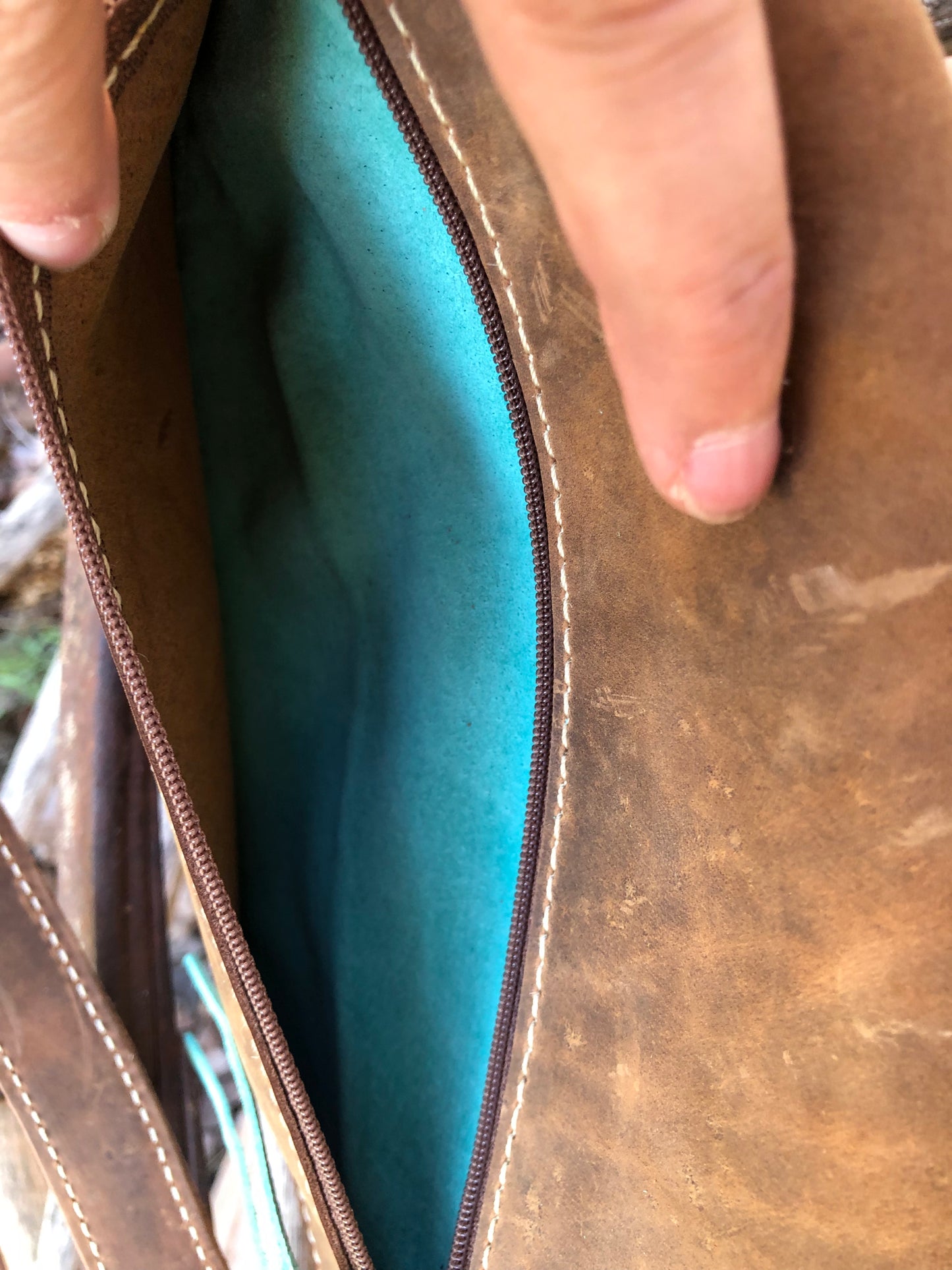 Western tooled leather Wild like the West Fanny pack Bum bag