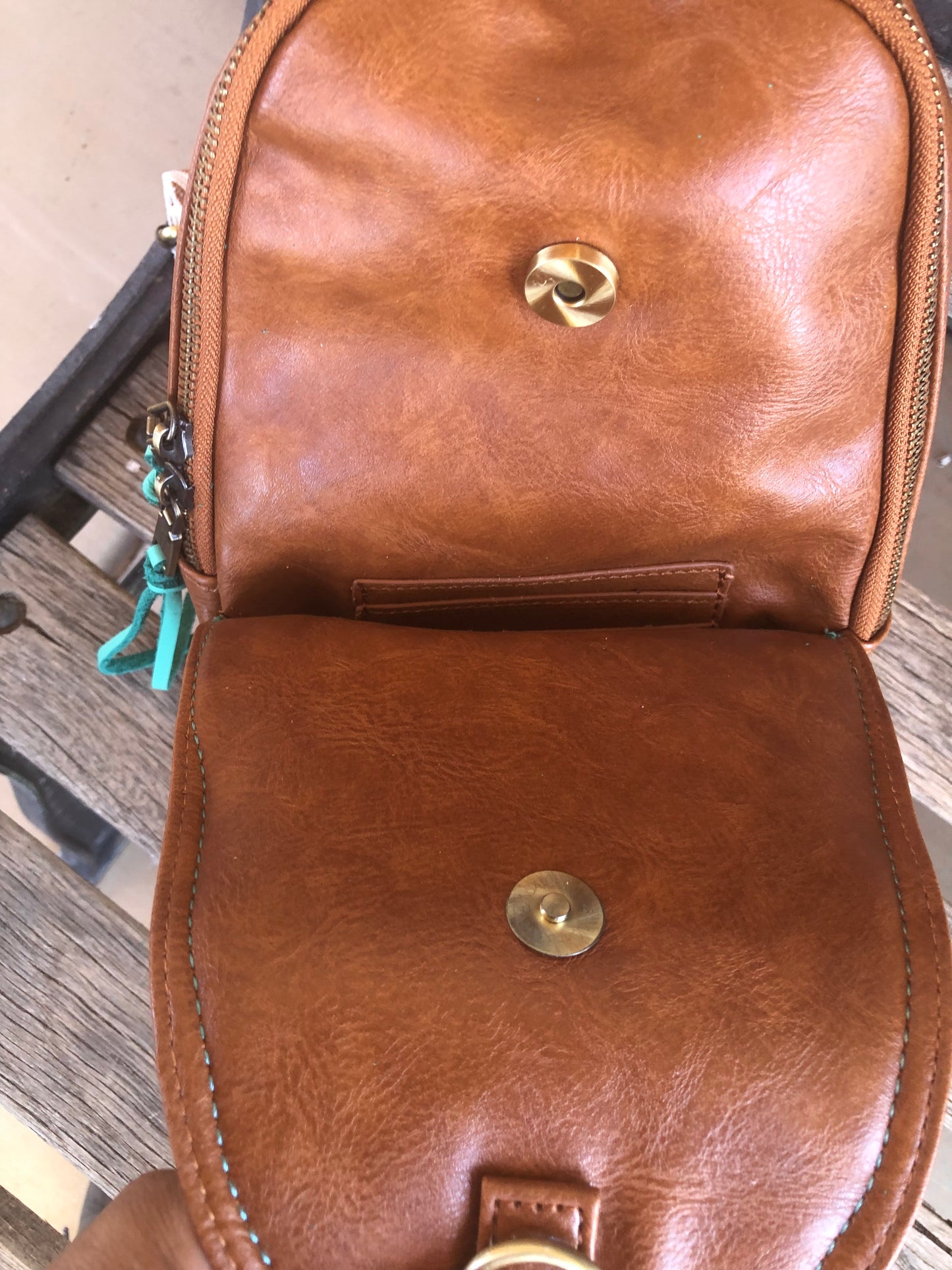 Western tooled leather desert night dip sling bag