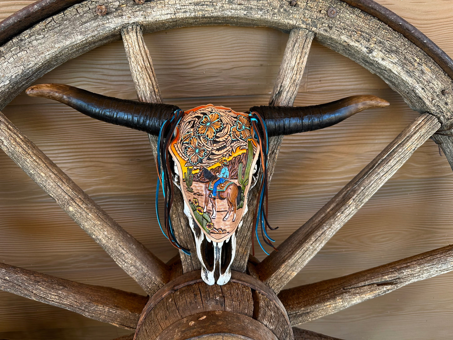 Western Desert Cowboy resin skull
