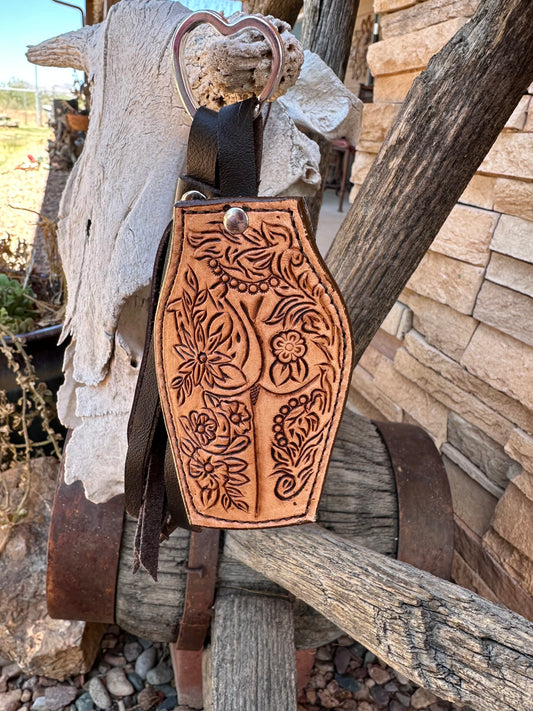 Western Bootyful Tattoo chapstick tassel keychain